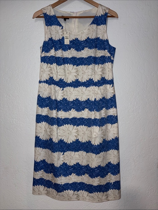 Talbots Dresses & Skirts - Talbots Blue and White Daisy Floral Stripe Midi Dress Sleeveless 8 NWT Spring